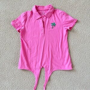 Talbots Pink Short Sleeve Polo Shirt